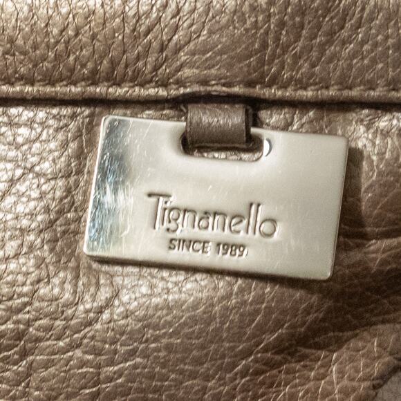 Women's Small Crossbody Bag With Organizer Metallic Gold TIGNANELLO Purse - Picture 2 of 11